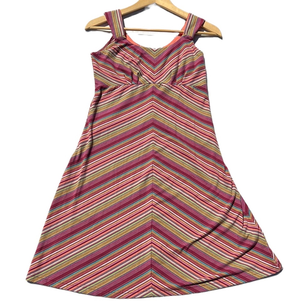 Women's ROYAL ROBBINS Essential Tencel Stripe Tank Dress Size Medium